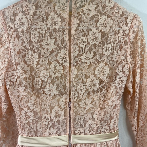 Vintage 50's Small Pink Lace Full Sweep Hollywood Maisel Style‎ Cocktail Dress - Picture 8 of 14